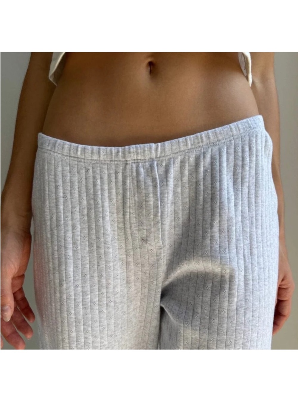 Brandy Melville John Galt Gray Keira Pointelle Low Rise Pants Lounge XS Small